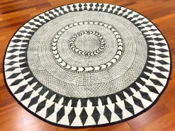 Round Rugs - Marrakech (round) (black/grey/white)