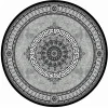 Round Rug - Amer (black/white) -Viscose Rugs Shop amerrund.png