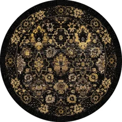 Round Rug - Fernana (black/gold)