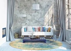 Round Rug - Sierra (blå) -Viscose Rugs Shop bla18a 54292.jpg