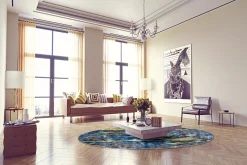 Round Rug - Estella (blå) 7 Round Rug - Estella (blå) -Viscose Rugs Shop bla8a 46028.jpg