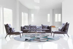 Round Rug - Feres (grey/beige/multi) -Viscose Rugs Shop breaks1 46626a.jpg