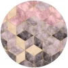 Round Rug - Brendola (pink/grey/gold)