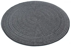 Round Rug - Ferragudo (anthracite) -Viscose Rugs Shop brussels weave 20.5337 night silver 01 matta carpet teppich 02rr.jpg