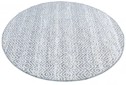Round Rug - Harstad (grey) -Viscose Rugs Shop brussels weave 20.5457 silver 01 matta carpet teppich 02rr.jpg