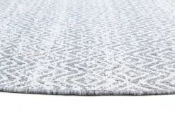 Round Rug - Harstad (grey) -Viscose Rugs Shop brussels weave 20.5457 silver 01 matta carpet teppich 03rr.jpg