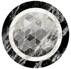 Round Rug - Castello (black/white)