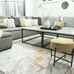 Wilton Rug - Cesina (stone/white/gold) -Viscose Rugs Shop credbilder mall cesina 1ny.jpg