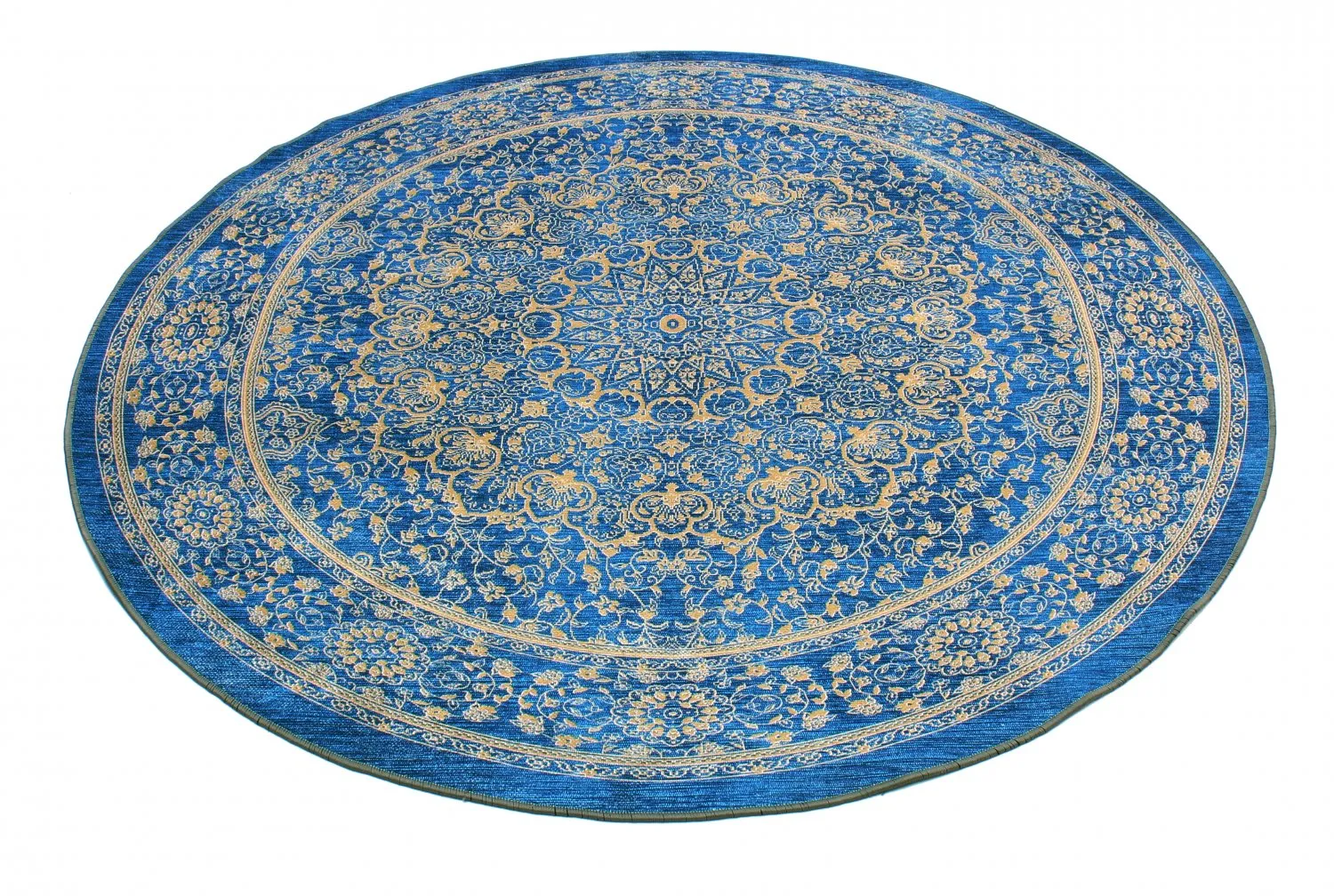 Round Rug - Vinadio (blue/gold) 5 Round Rug - Vinadio (blue/gold) - Image 3