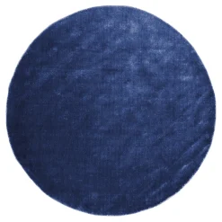 Front Page 31 Round Rug - Recycled PET With Viscose Look (navy)