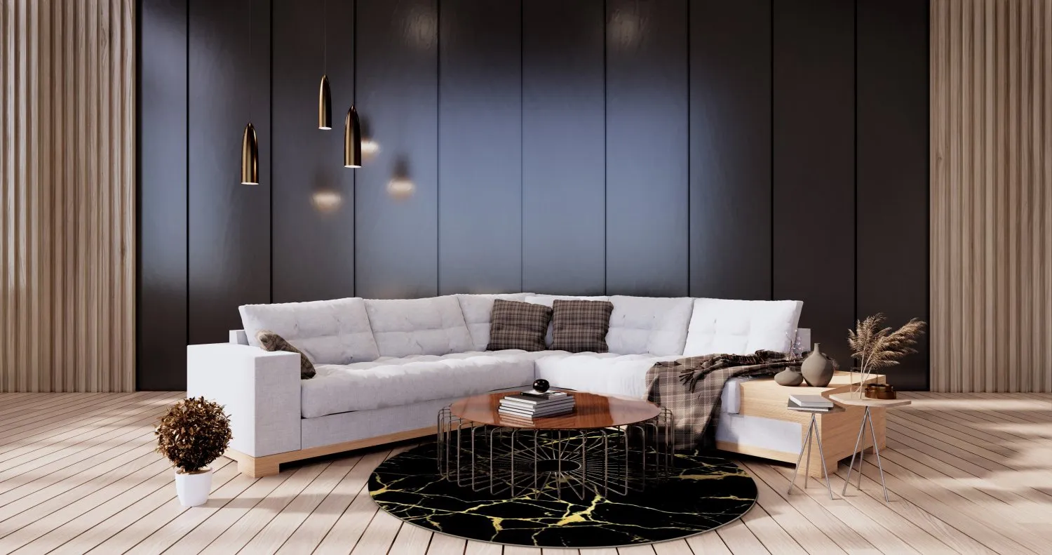 Round Rug - Vieste (black/gold) 4 Round Rug - Vieste (black/gold) - Image 2