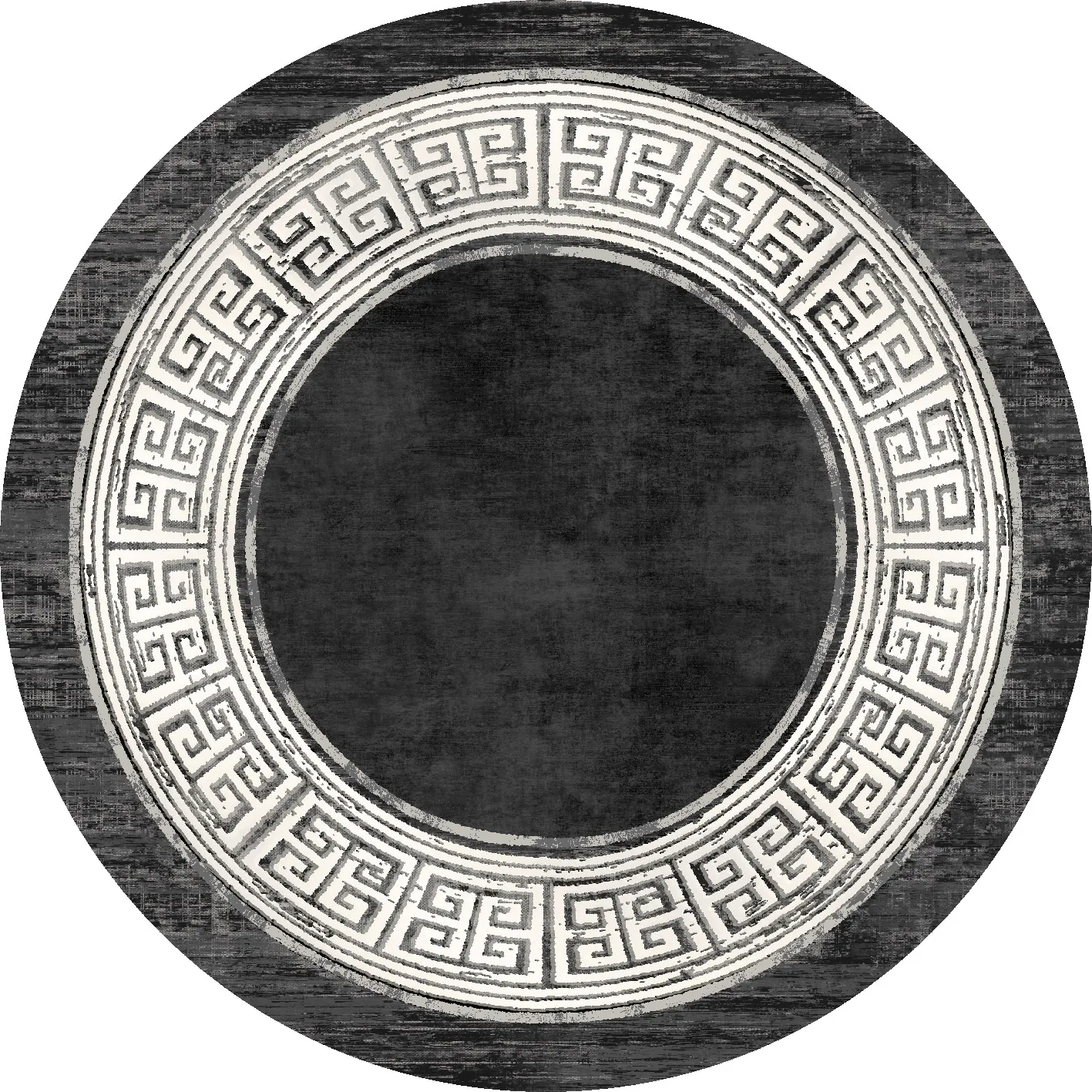 Round Rug - Tilos (black/white) 3 Round Rug - Tilos (black/white)