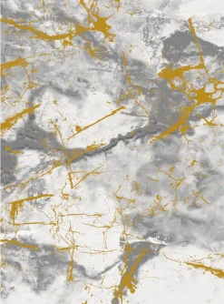 Wilton Rug - Mermer (grey/white/gold)