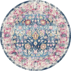 Round Rug - Bouhjar (blue/pink/multi)