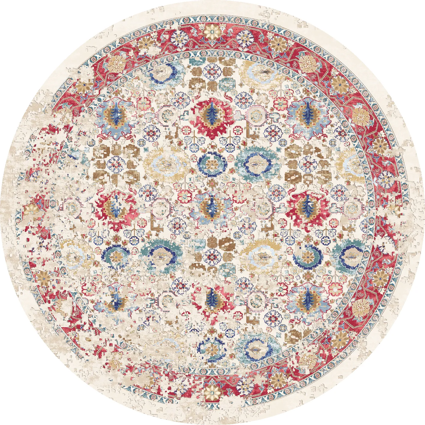 Round Rug - Toujane (multi) 3 Round Rug - Toujane (multi)
