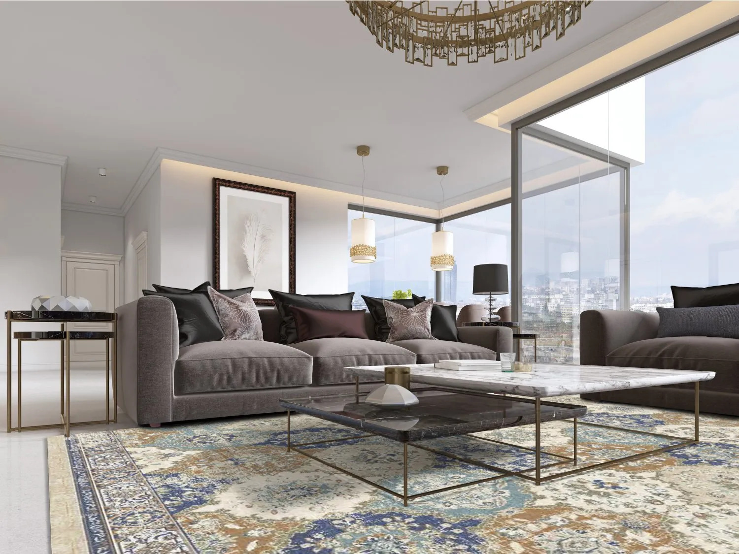 Wilton Rug - Bohemia (blue/multi) 9 Wilton Rug - Bohemia (blue/multi) - Image 7