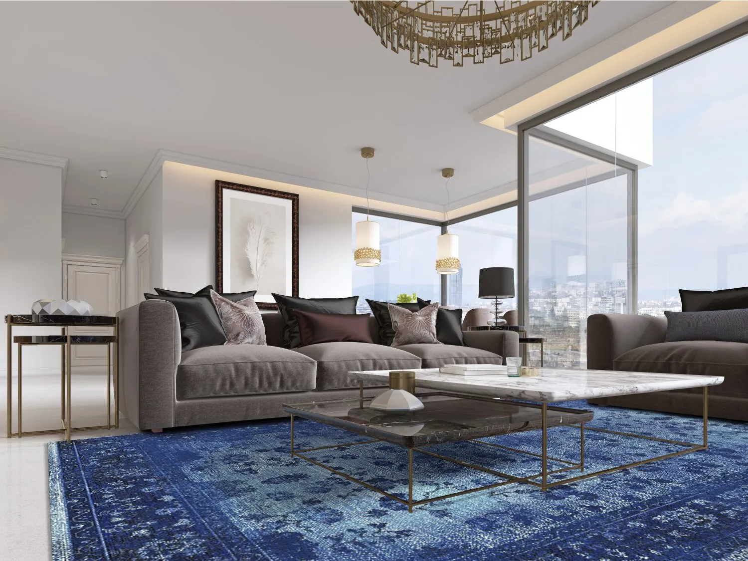 Wilton Rug - Gombalia (blue) 7 Wilton Rug - Gombalia (blue) - Image 5