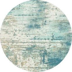 Front Page 19 Round Rug - Kebira (blue)