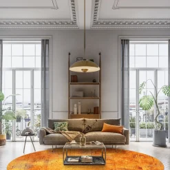 Round Rug - Cesano (orange) -Viscose Rugs Shop dt70233 101.cesano 160xyuvarlaka.jpg