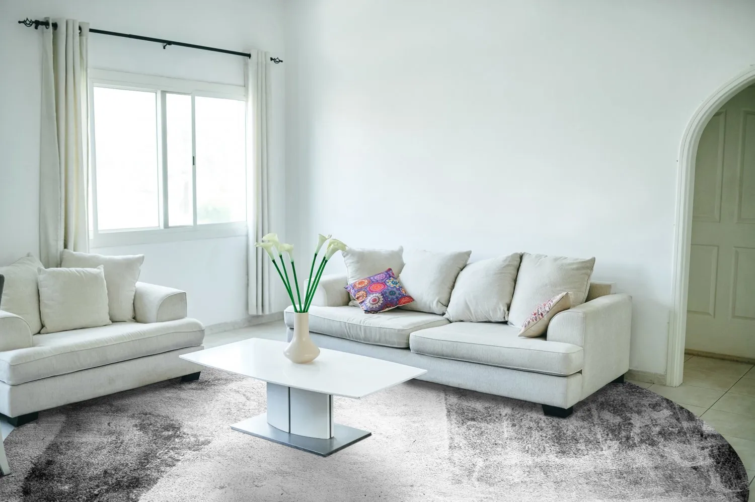 Round Rug - Esperia (grey) 7 Round Rug - Esperia (grey) - Image 5