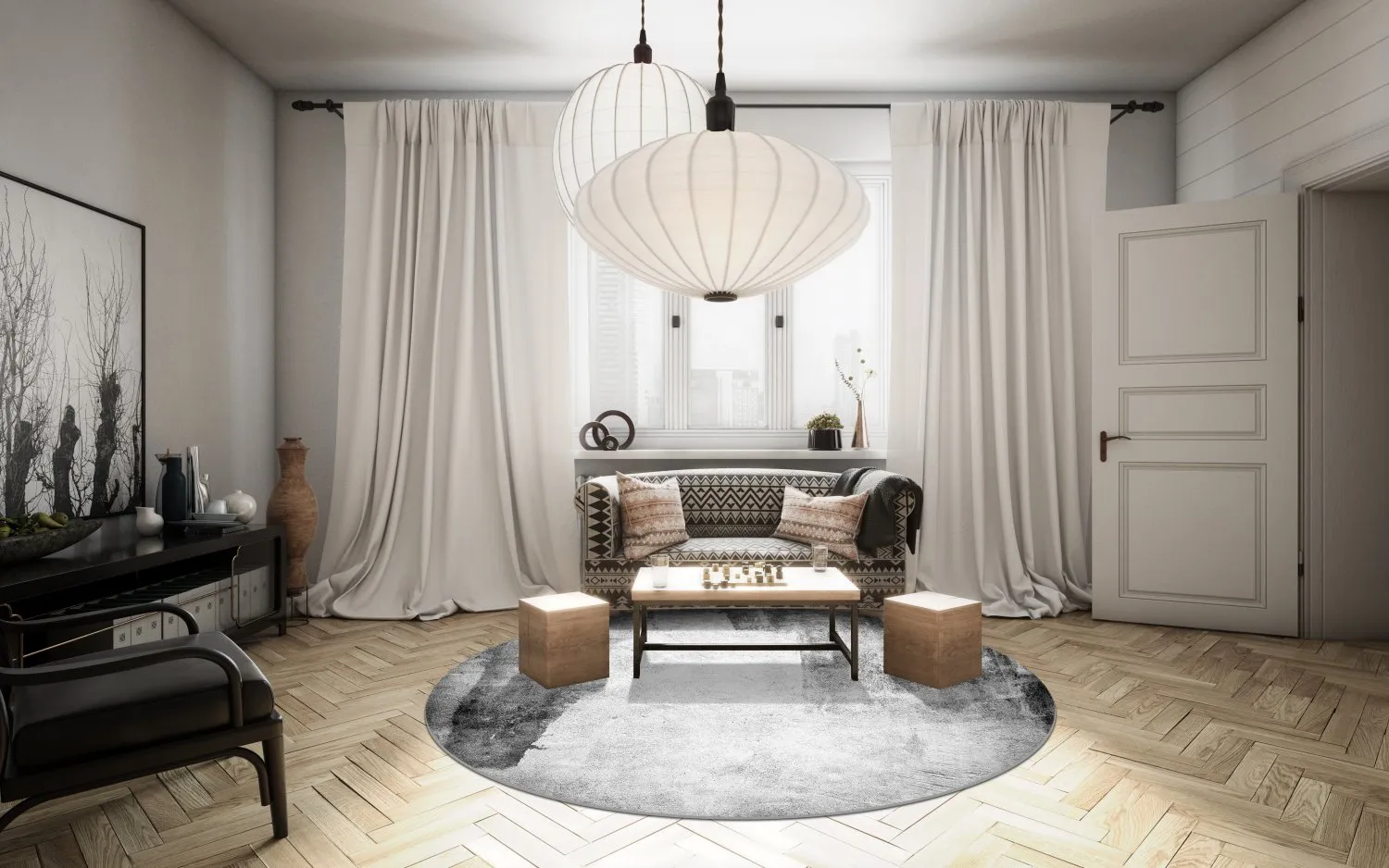 Round Rug - Esperia (grey) 4 Round Rug - Esperia (grey) - Image 2