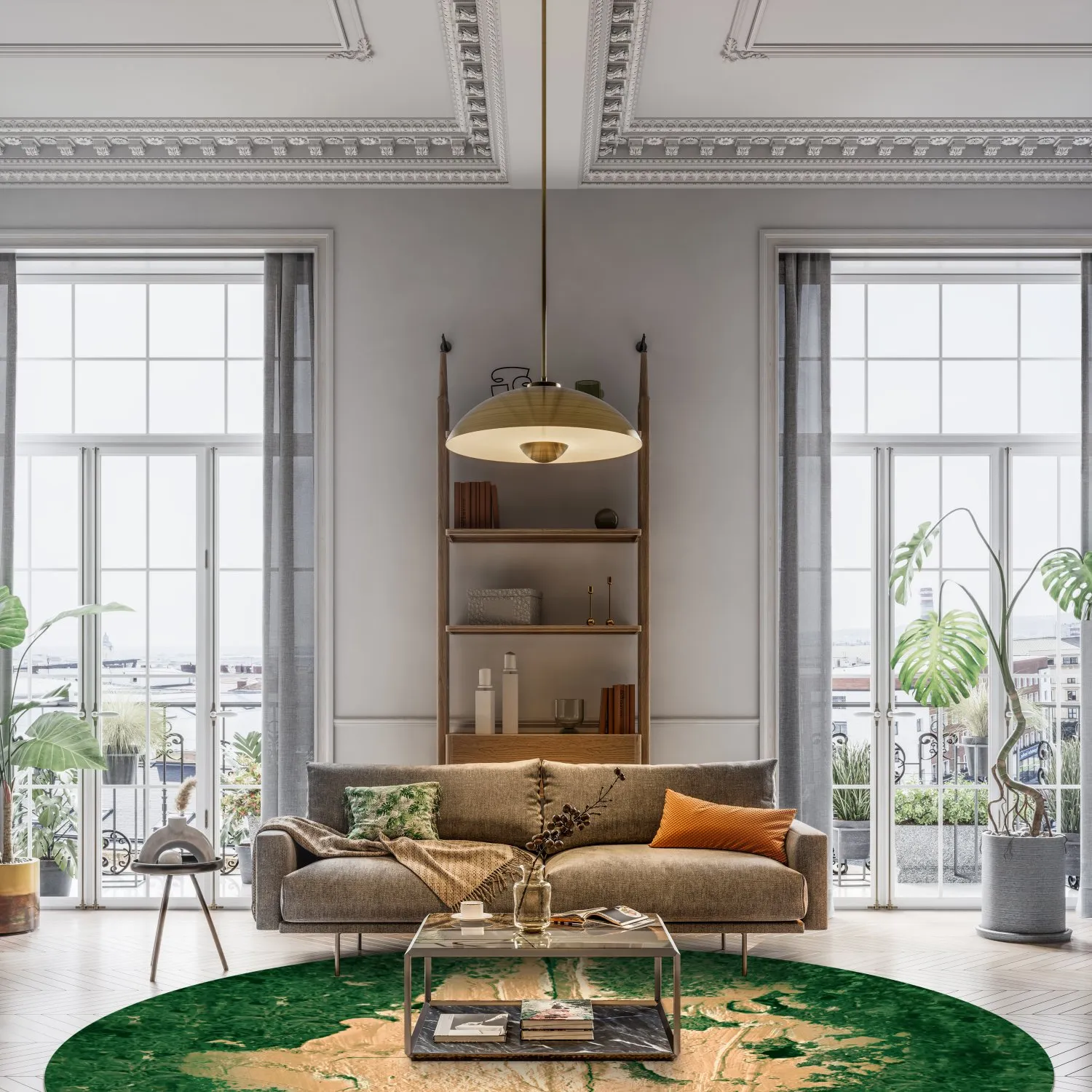 Round Rug - Positano (beige/green) 6 Round Rug - Positano (beige/green) - Image 4