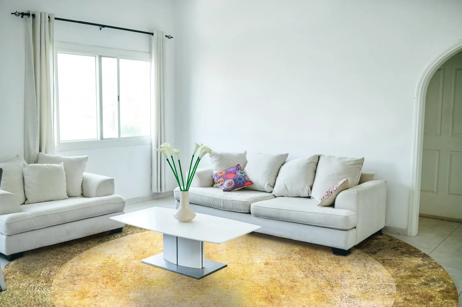 Round Rug - Campana (beige/yellow) 7 Round Rug - Campana (beige/yellow) - Image 5