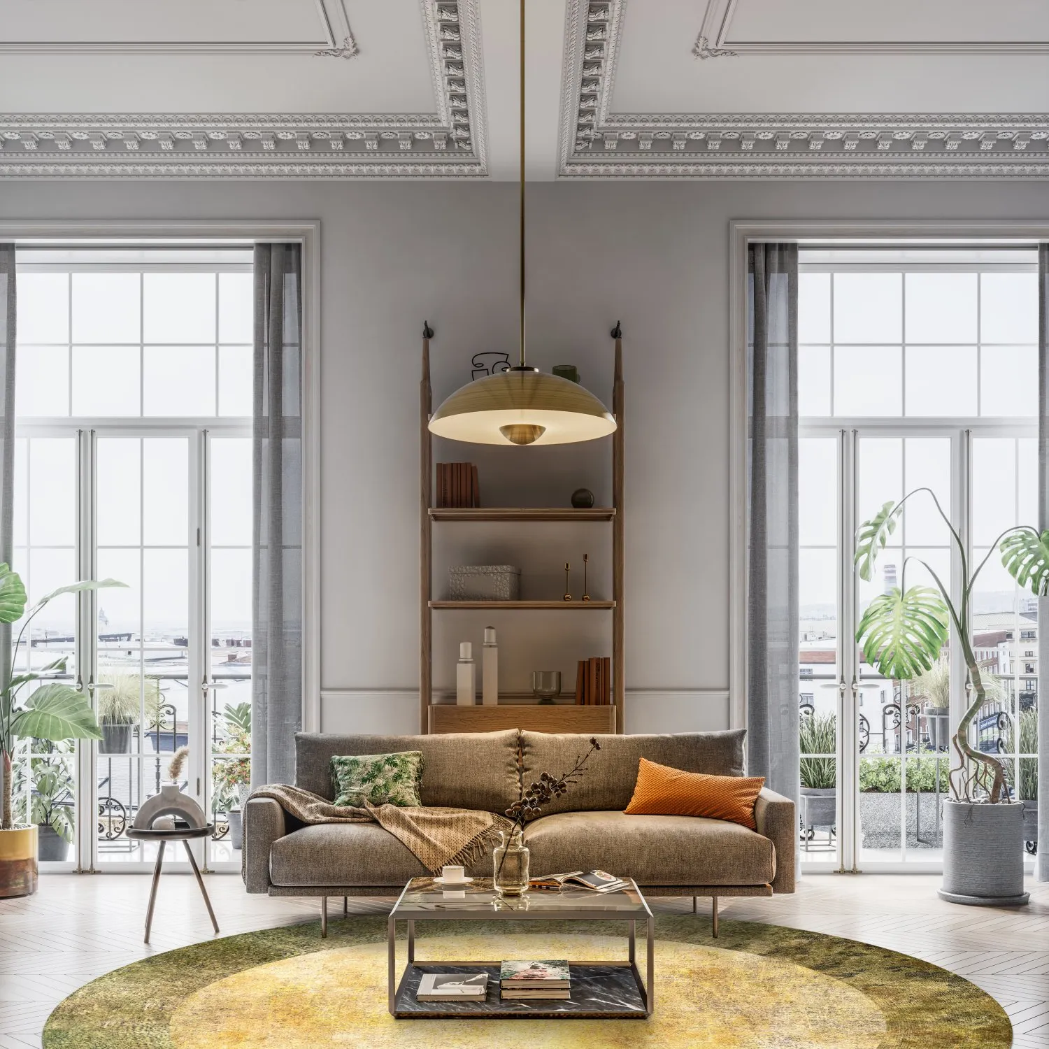 Round Rug - Campana (beige/yellow) 6 Round Rug - Campana (beige/yellow) - Image 4