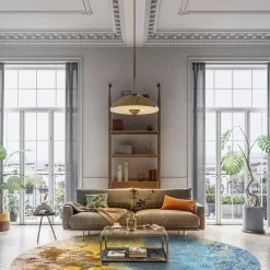 Round Rug - Manlieu (blue/multi/gold) -Viscose Rugs Shop dt70256 101.manlieu 160xyuvarlaka.jpg