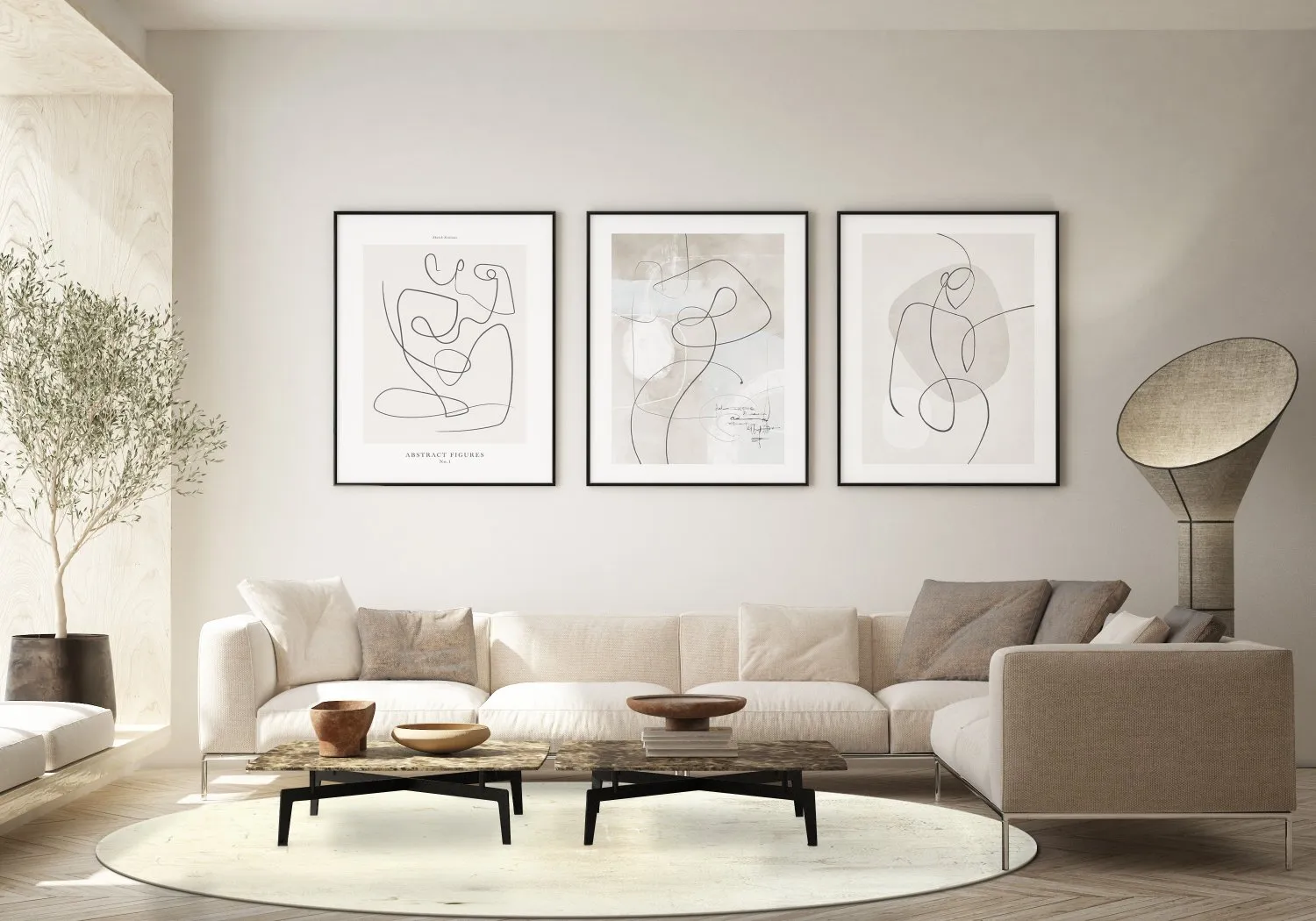 Round Rug - Osuna (grey/beige) 5 Round Rug - Osuna (grey/beige) - Image 3