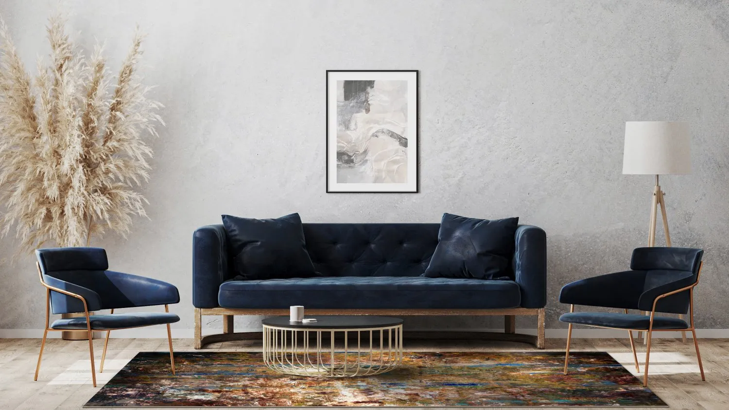 Wilton Rug - Trepito (brown/blue/multi) 5 Wilton Rug - Trepito (brown/blue/multi) - Image 3