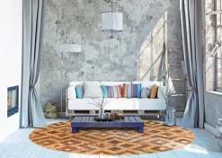 Round Rug - Lamego (beige/brun) -Viscose Rugs Shop extra15b.jpg