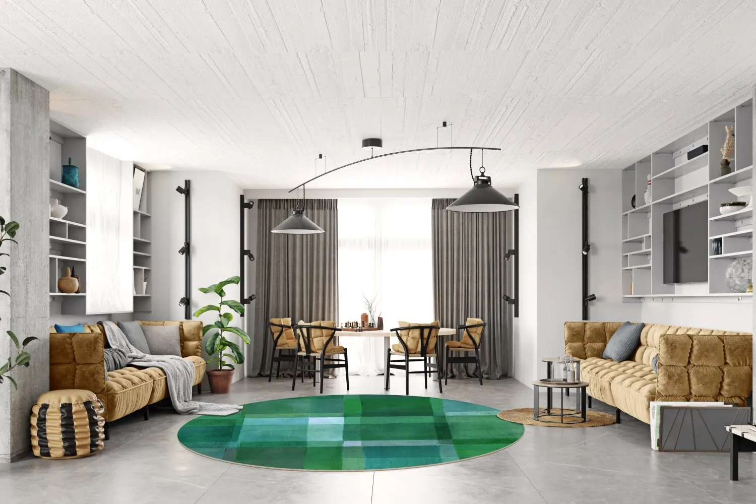 Round Rug - Lannion (grön) 5 Round Rug - Lannion (grön) - Image 3