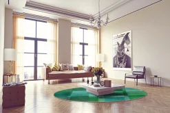 Round Rug - Lannion (grön) 7 Round Rug - Lannion (grön) -Viscose Rugs Shop gron1a.jpg