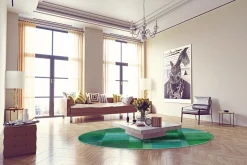 Round Rug - Lannion (grön) 9 Round Rug - Lannion (grön) -Viscose Rugs Shop gron1b.jpg