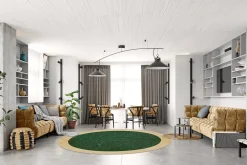 Round Rug - Laval (grön) -Viscose Rugs Shop gron2a 48730.jpg