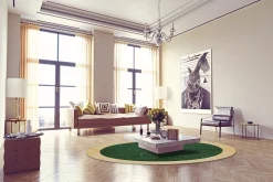 Round Rug - Laval (grön) -Viscose Rugs Shop gron2a.jpg