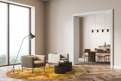 Round Rug - Tremes (guld) -Viscose Rugs Shop guld2a .jpg