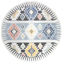 Round Rug - Indoor/Outdoor Sahara (blue/multi)