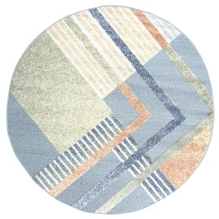 Round Rug - Indoor/Outdoor Trivia (blue/multi)