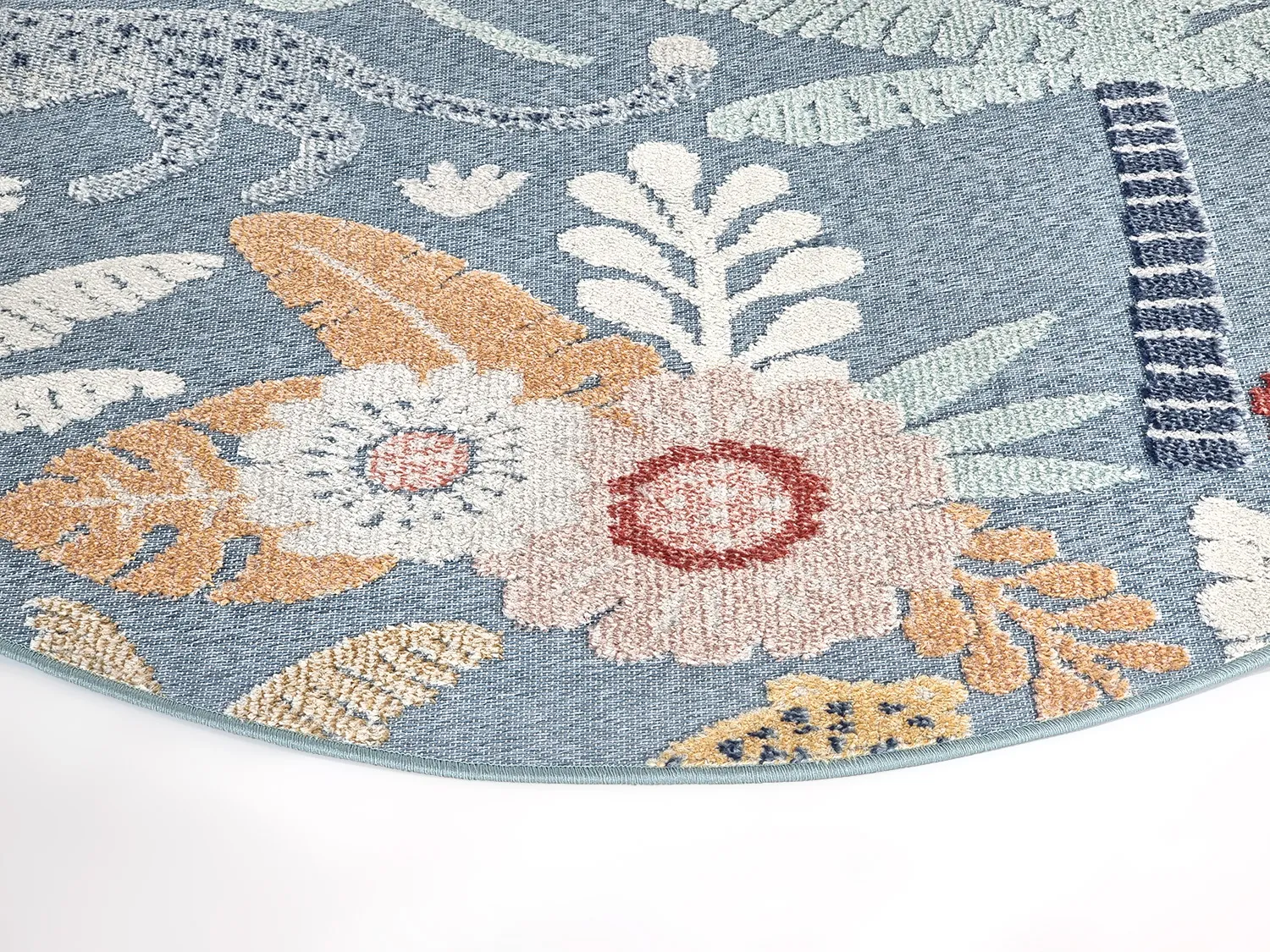 Round Rug - Indoor/Outdoor Rhodes (blue/multi) - Image 2