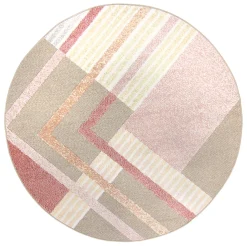 Round Rug - Indoor/Outdoor Trivia (pink/multi)