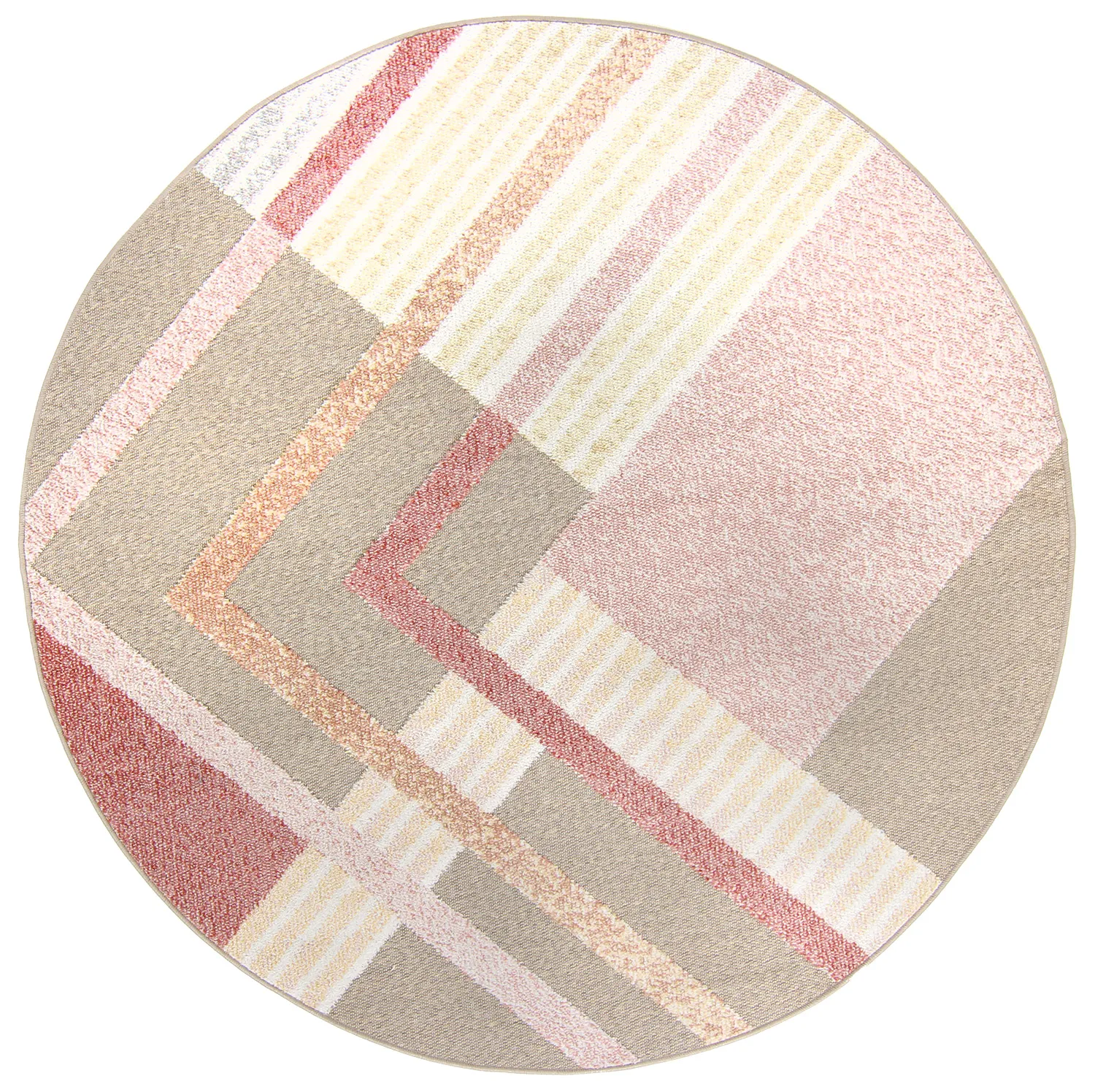 Round Rug - Indoor/Outdoor Trivia (pink/multi) 3 Round Rug - Indoor/Outdoor Trivia (pink/multi)