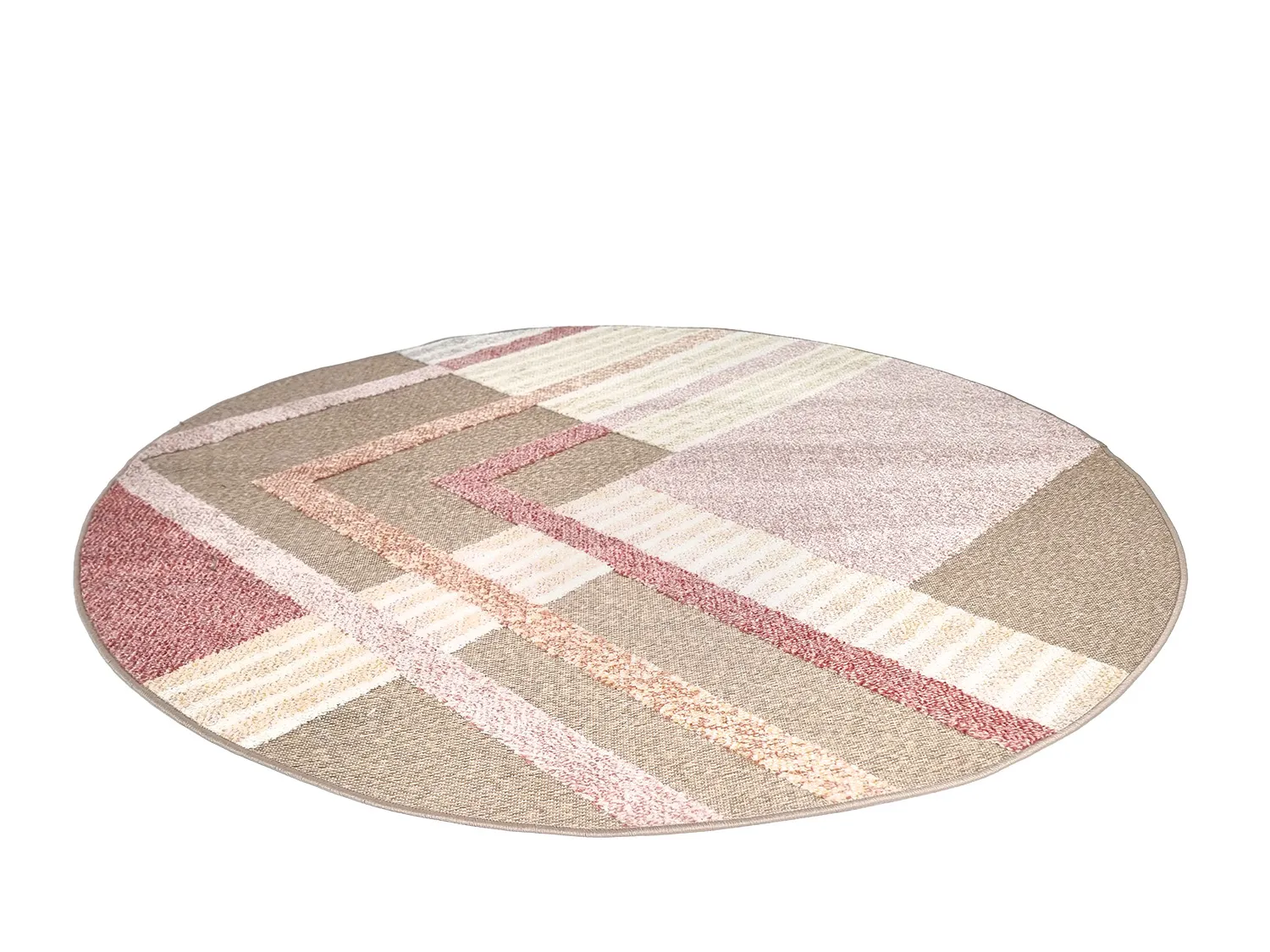 Round Rug - Indoor/Outdoor Trivia (pink/multi) 4 Round Rug - Indoor/Outdoor Trivia (pink/multi) - Image 2