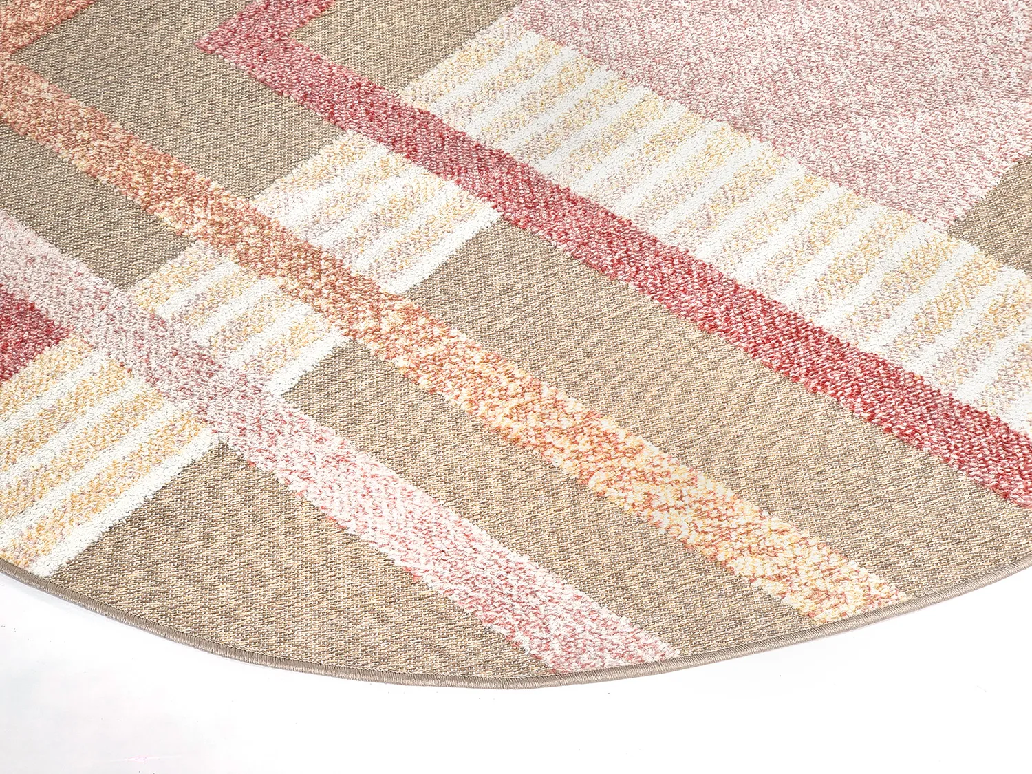 Round Rug - Indoor/Outdoor Trivia (pink/multi) 5 Round Rug - Indoor/Outdoor Trivia (pink/multi) - Image 3
