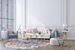 Round Rug - Bouhjar (blue/pink/multi) -Viscose Rugs Shop interi1 44253.jpg