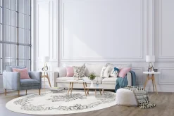 Round Rug - Santi (white/black) 9 Round Rug - Santi (white/black) -Viscose Rugs Shop interi1 52849.jpg