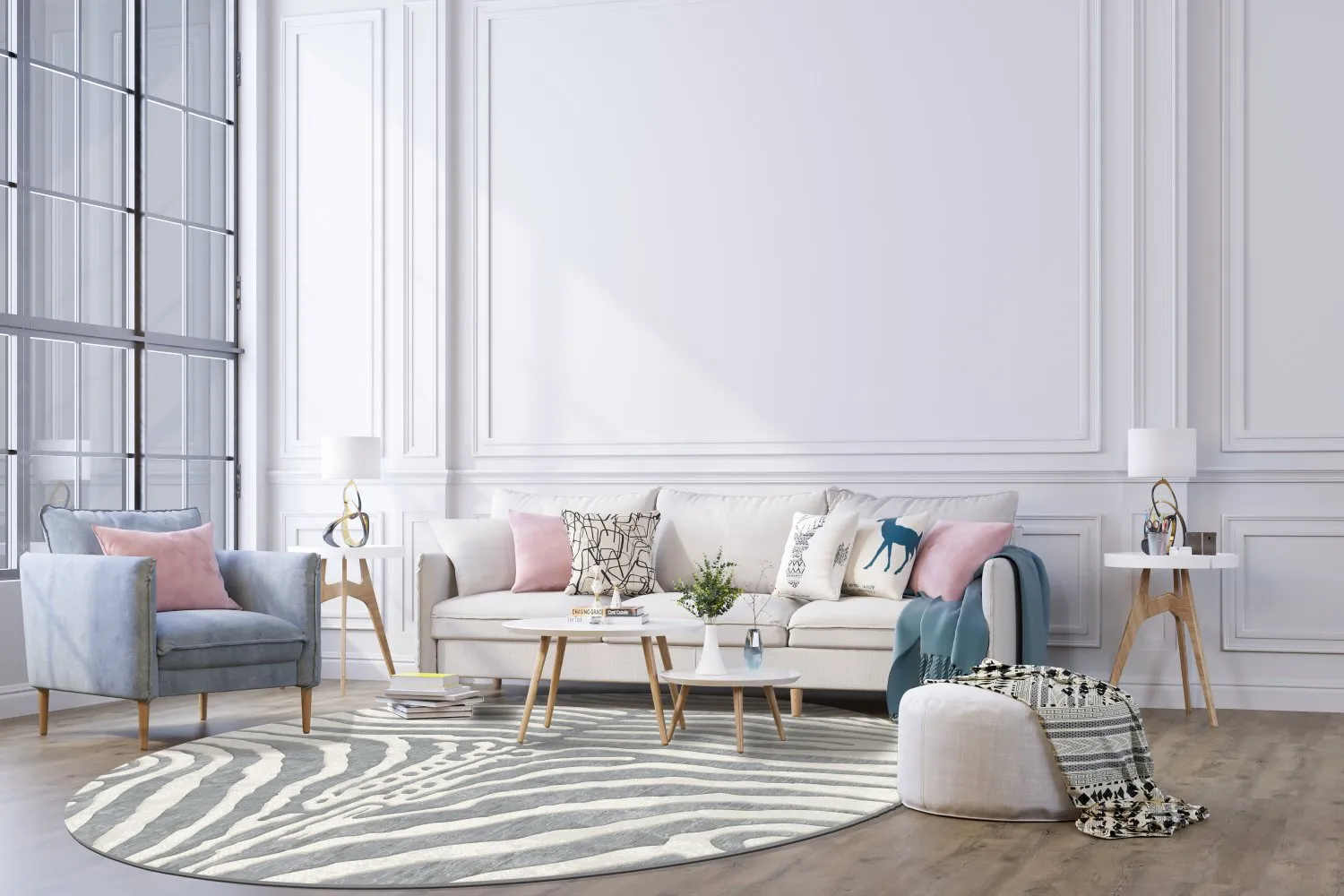 Round Rug - Zebra 6 Round Rug - Zebra - Image 4