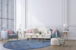 Round Rug - Vinadio (blue/gold) 9 Round Rug - Vinadio (blue/gold) -Viscose Rugs Shop interior 20 1177361300 1.2 daystar.skd11201.col801.jpg