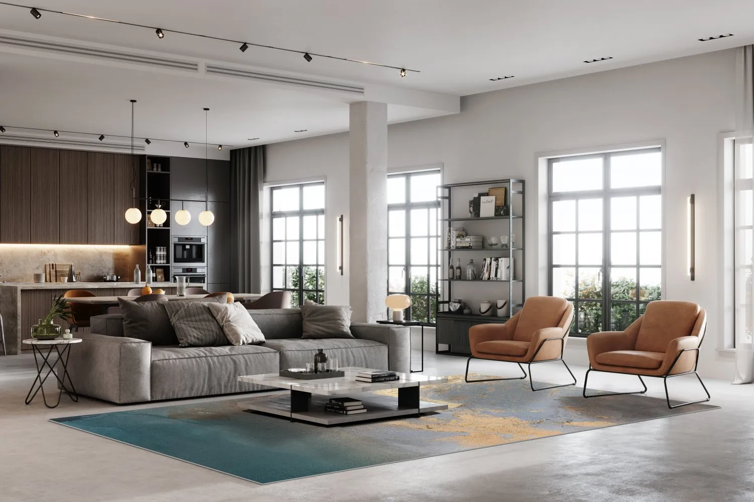 Wilton Rug - Lesley (blue/grey/turquoise) 4 Wilton Rug - Lesley (blue/grey/turquoise) - Image 2